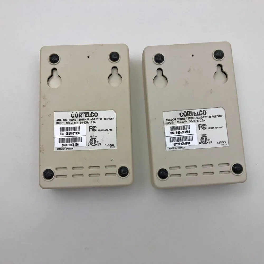 Cortelco 821121 VOIP/PSTN Power Analog Phone Terminal Adapter Set - 2 Used AS-IS